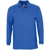 Sols Heren-Winter II Poloshirt met lange mouwen van Piqué katoen (Koningsblauw)