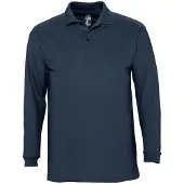 Sols Heren-Winter II Poloshirt met lange mouwen van Piqué katoen (Marine)