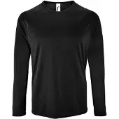 Sols Heren Sportief T-Shirt met lange mouwen (Zwart)