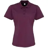 Premier Dames/Dames Coolchecker Piqué Poloshirt (Aubergine)