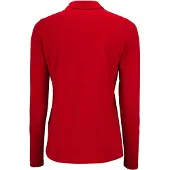 Sols Dames/dames Perfecte Lange Mouw Pique Polo Shirt (Rood)