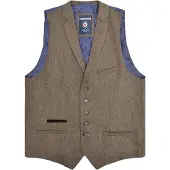Lambretta Heren Morgan Herringbone Gilet (Bruin)
