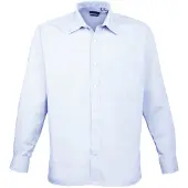 Premier Heren Poplin Formeel Overhemd Met Lange Mouwen (Lichtblauw)
