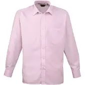 Premier Heren Poplin Formeel Overhemd Met Lange Mouwen (Roze)