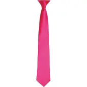 Premier Kleuren Heren Satin Clip Tie (Heet Roze)