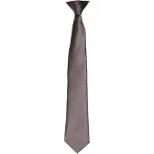 Premier Kleuren Heren Satin Clip Tie (Donkergrijs)