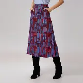 S&J Weekends Trapeze midi-rok met grafische print
