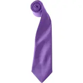 Premier Kleuren Heren Satin Clip Tie (Pakket van 2) (Rijke Violet)
