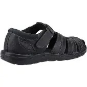 Hush puppies Heren Albert Fisherman Leren Sandalen (Zwart)