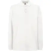 Fruit Of The Loom Heren Premium Poloshirt Met Lange Mouwen (Wit)