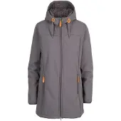 Trespass damesjas Kristen, met capuchon, waterdicht, lang model, artikelnummer TP4195 (maat L) (koolzwart)
