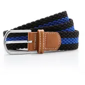 Asquith & Fox Heren Twee Kleuren Streepjes Vlechtriem (Zwart/Loyaal)