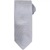 Premier Uniseks Micro Wafel Stropdas voor volwassenen (Zilver)