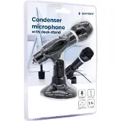 Gembird condensator microfoon met bureaustandaard - 1x 3,5mm Jack / zwart - 1,3 meter