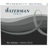 Waterman -vulpeninktpatronen | kort 'internationaal' | Intense Black | 6 stuks
