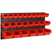 vidaXL 26-delige Sorteersysteemset 77x39 cm polypropeen rood en zwart