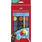 Faber-Castell waterverfdoos - 21 kleuren + penseel - FC-125027