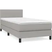 Syfax Boxspring met matras stof lichtgrijs 100x200 cm