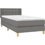 Syfax Boxspring met matras stof donkergrijs 90x190 cm