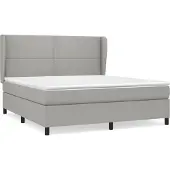 vidaXL Boxspring met matras stof lichtgrijs 180x200 cm