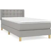 Syfax Boxspring met matras stof lichtgrijs 90x200 cm