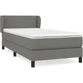 Syfax Boxspring met matras stof donkergrijs 90x200 cm