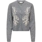 JDY Gebreid vest 'JDYJeella' lichtbeige / donkergrijs