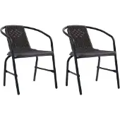 Syfax Tuinstoelen 2 st 110 kg kunststof rattan en staal