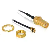 DeLOCK MHF I (v) - SMA (v) kabel - Micro Coax (1,37 mm) - 50 Ohm / zwart - 0,50 meter