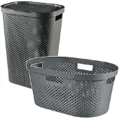 Curver Infinity - Set wasmand 40L + wasmand 60L - donkergrijs