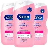 Sanex 3x Douchegel Skin Therapy Anti Dryness 450 ml