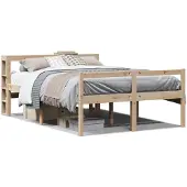 vidaXL Seniorenbed met hoofdbord massief grenenhout 160x200 cm