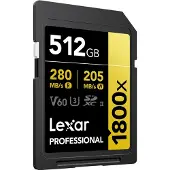 Lexar SDXC Professional 512GB BL 1800x UHS-II V60 Gold