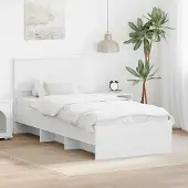 vidaXL Bedframe met hoofdeinde Wit 80 x 200 cm Bewerkt hout