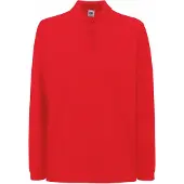 Fruit Of The Loom Heren Premium Poloshirt Met Lange Mouwen (Rood)