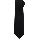 Premier Effen polyester stropdas (Zwart)
