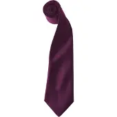 Premier Kleuren Heren Satin Clip Tie (Pakket van 2) (Aubergine)