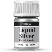 Vallejo - 70790 - Acrylverf - Briljante metallic kleur - Zilver - 35 ml