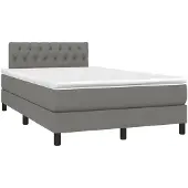 Syfax Boxspring met matras stof donkergrijs 120x190 cm