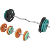 Gorilla Sports EZ-curlset 70 kg Gripper Gietijzer Rubber Coating - Schroefsluiting 30 mm
