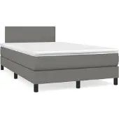 Syfax Boxspring met matras stof donkergrijs 120x200 cm