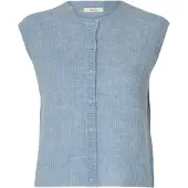 Selected Gebreide bodywarmer 'SLFLulu' lichtblauw