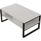 En.casa Salontafel Laukaa met plank 100x60x45 cm wit en zwart []