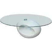 vidaXL Salontafel met ovaal glazen tafelblad hoogglans wit