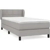 Syfax Boxspring met matras stof lichtgrijs 90x200 cm