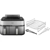 Philips 5000 Series Dual Basket NA555/00 + Dubbellaagse kookset