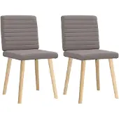 vidaXL Eetkamerstoelen draaibaar 2 st stof taupe