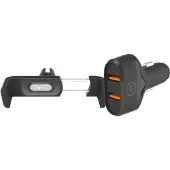 KENU Telefoonhouder Auto Luchtrooster + BlueBuilt Autolader Quick Charge 18W