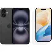 Apple iPhone 16 128GB Zwart + BlueBuilt Screenprotector Glas