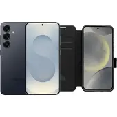 Samsung Galaxy S25 256GB Zilver 5G + BlueBuilt Book Case Zwart